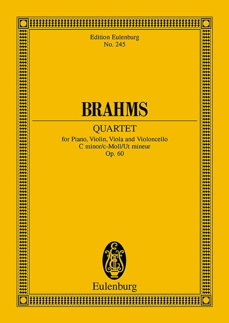 Brahms: Piano Quartet C minor Opus 60 (Study Score) published by Eulenburg